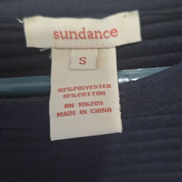 Sundance Ribbed Navy Blue Pullover S - Picture 2 of 7